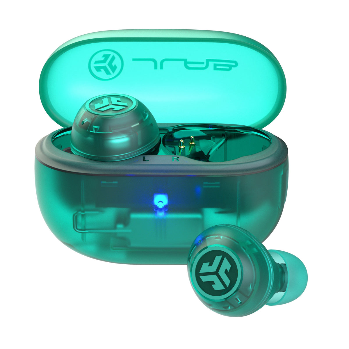 Go Pop ANC True Wireless Earbuds Transparent Neon Green - Transparent Teal