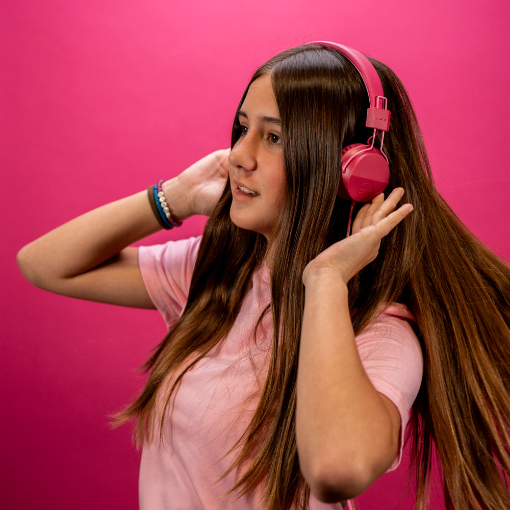 JBuddies Studio On-Ear Kids Wired Type-C Headphones Dark Pink