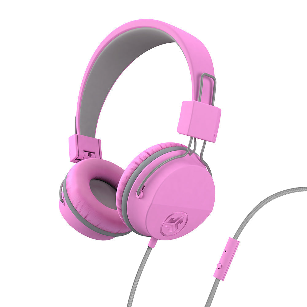 JBuddies Studio On-Ear Kids Wired Headphones Graphite/Blue - Pink/Gray